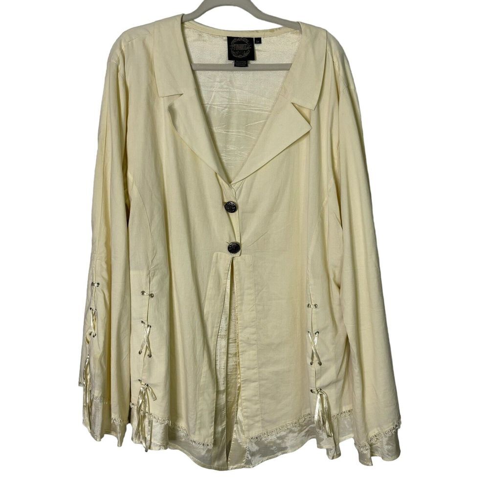 Funhouse NYC Blazer Womens 3X Peasant Jacket Tunic Lace Up‎ Top Medieval Costume